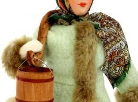 Сувенирная кукла Марья с коромыслм 28 см МИКС  (А2-4)