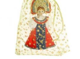 Авторская сувенирная кукла-подвеска Девушка в красном костюме