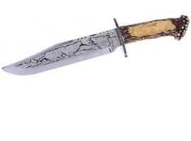 Сувенирное изделие Нож на лосиных рогах с орлами