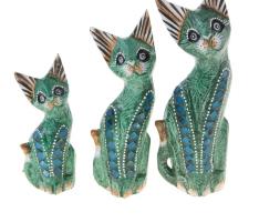 Набор кошек сувенирных Зелёные кошечки, 3 шт