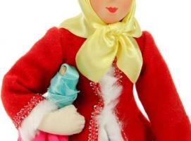 Сувенирная кукла Девочка с куклой 28 см  МИКС  (А2-22-1)