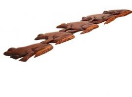Панно декоративное Лягушки коричневый цвет 100х20х1 см
