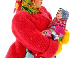 Сувенирная кукла Марья в коротайке с ребенком 28 см МИКС (А2-19)