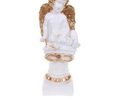 Статуэтка Ангел на колонне белый, золото