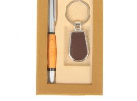 Набор подарочный 2в1: ручка, брелок-под дерево,коричневый