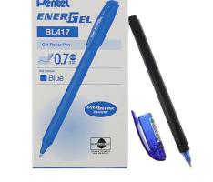 Ручка гелевая Pentel Energel 417, черный корпус, быстросохнующие чернила, 0.7мм, синий (LR7)