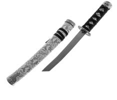 Нож танто сувенирный без подставки, белые ножны под змею