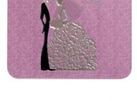 Шкатулка металл Свадьба розовая 12,5х9,5х4 см