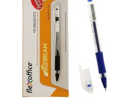 Ручка гелевая стандарт резиновый упор FlexOffice Sunbeam, узел-игла 0.5мм черная