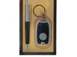 Набор подарочный 2в1: ручка, брелок-открывашка с фонариком, черный