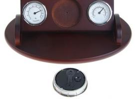 Набор настольный 4 в 1 Красное дерево: часы, гидрометр, термометр, подставка для ручек