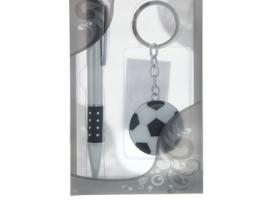 Набор подарочный 2в1: ручка, брелок футбольный мяч, черный