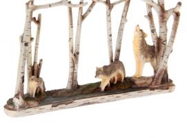 Нож сувенирный на подставке «Стая волков в лесу»
