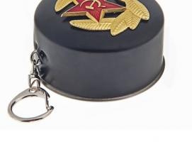 Стакан складной: 3 кольца с карабином, черный медальон Красная звезда