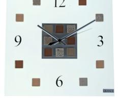 Часы настенные интерьерные стеклянные Grance песочные квадраты, арабские цифры