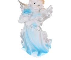 Статуэтка Ангел в платье с букетом бело-голубой