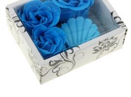 Набор подарочный Ракушка: мыльные лепестки (набор 3 шт), мыло сувенирное, цвет синий