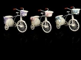 Корзинка декоративная Велосипед с розовым кашпо