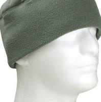 Легкая флисовая шапка зеленая 