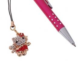 Набор подарочный 2в1: ручка, подвеска на телефон Китти, цвет красный
