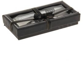 Набор: ручка и нож складной (черный) в картонной коробке