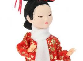 Кукла коллекционная Девочка-китаянка в красном платье