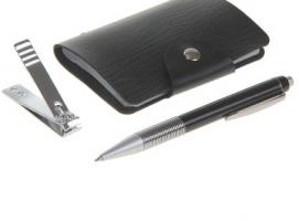 Набор подарочный 3в1: ручка, визитница, кусачки
