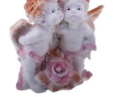 Статуэтка Ангел и Фея с розой белый
