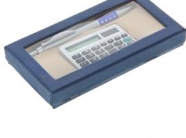 Набор подарочный 2в1: ручка, калькулятор, синий