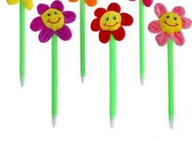 Мягкая ручка Цветочек с улыбкой, цвета МИКС
