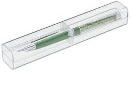 Ручка шар подар в пластик футляре поворотная NEW Жемчуг зеленая с серебр вставками