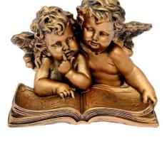 Статуэтка Ангелы пара с книгой бронза