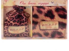 Подарочный набор Леопардовый принт (зеркало, платок)