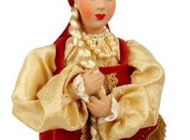 Сувенирная кукла Женский костюм Костромской губ. 19в. 50 см (А1-5)