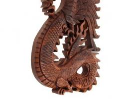 Панно декоративное Дракон коричневый цвет 30х20х2 см