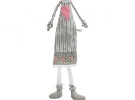 Мягкая игрушка Зайка, в платье с пуговками