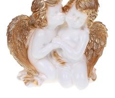 Статуэтка Пара ангелов сидя малая, белый с золотом