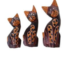 Набор кошек сувенирных Кошки с оранжевым брюшком в горошек, 3 шт