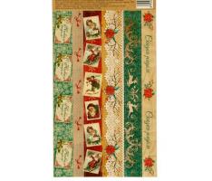Набор декоративной клейкой ленты Рождественское ретро  ,10,5 Х21 см