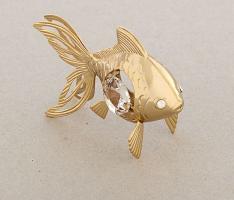 Сувенир Золотая рыбка с хрусталиками Сваровски