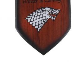 Сувенирное изделие меч на планшете «Зима близко», волк, белая рукоять, 87 см