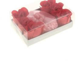 Набор подарочный Влюбленные: мыльные лепестки (набор 6 шт), мыло сувенирное, цвет красный