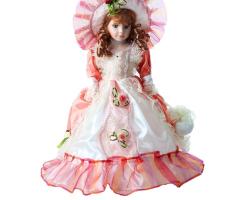 Кукла-зонтик коллекционная Виктория в светлом платье крутящаяся, музыкальная