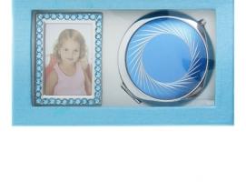 Набор подарочный 2в1 (зеркало+фоторамка), голубой