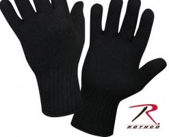 Черные шерстяные перчатки 