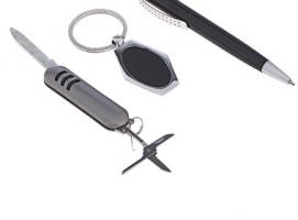 Набор подарочный 3в1: ручка, брелок, нож