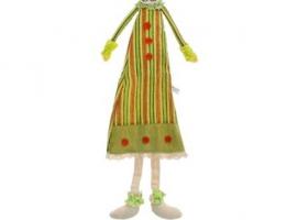 Мягкая игрушка Зайка, полосатое платье