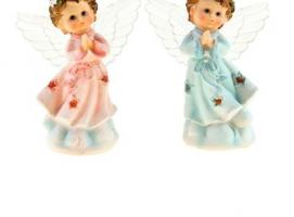 Сувенир световой Ангел в нежно-розовом/голубом платье. Молитва, МИКС